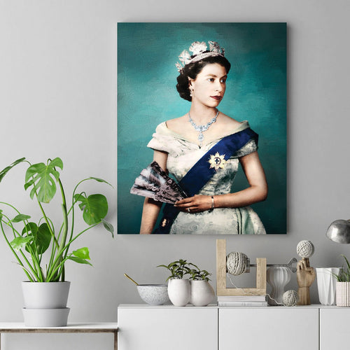 Queen Elizabeth II artwork on Canvas Custom Signs from Twofb.com signs for bars
