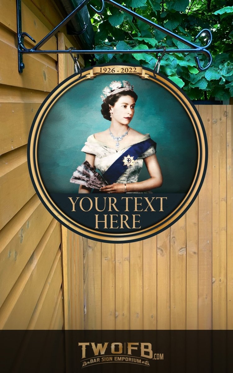 Queen Elizabeth II ( The Queens Head) Personalised Bar Sign Custom Signs from Twofb.com Pub Shed signs