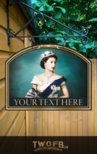 Load image into Gallery viewer, Queen Elizabeth II ( The Queens Head) Personalised Bar Sign Custom Signs from Twofb.com pub sign maker

