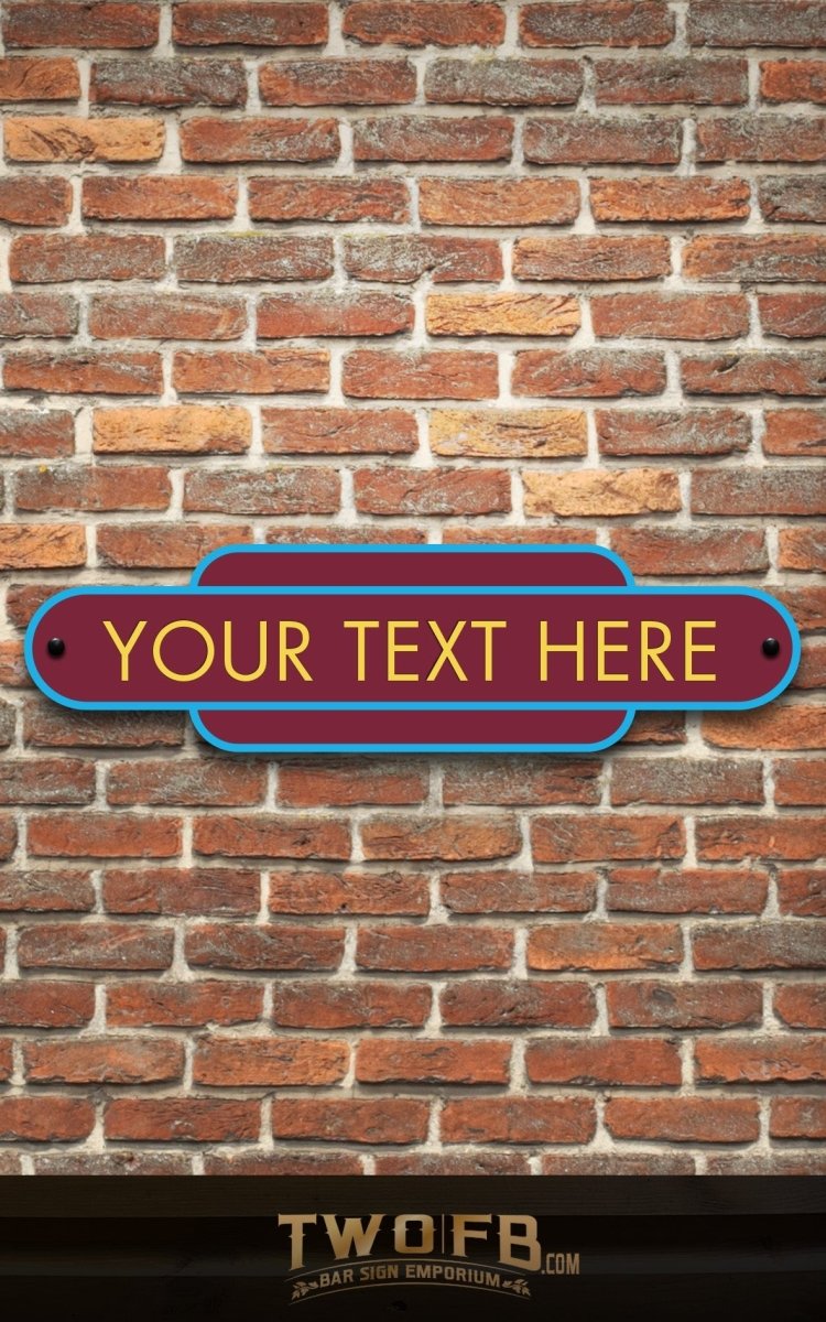 Railway Signs | Man Cave Sign | Pub Shed Sign | Yellow on Claret