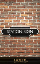 Load image into Gallery viewer, Railway Signs | Man Cave Sign | Pub Shed Sign | White on black
