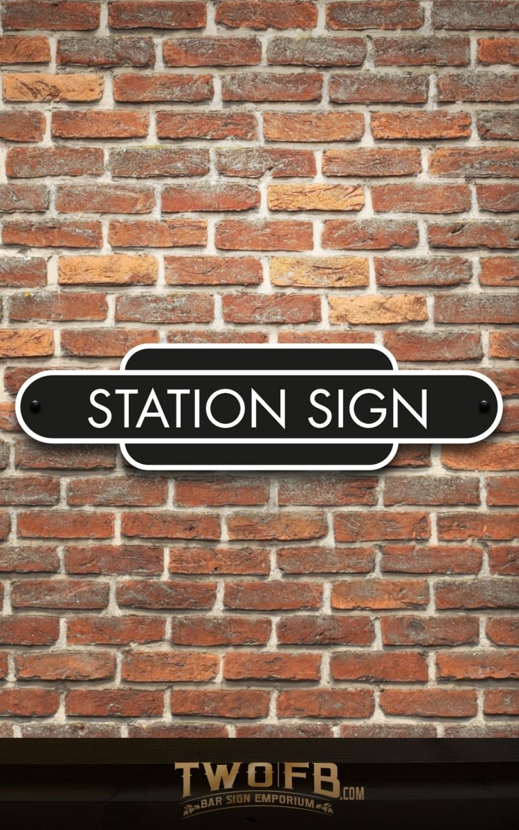 Railway Signs | Man Cave Sign | Pub Shed Sign | White on black