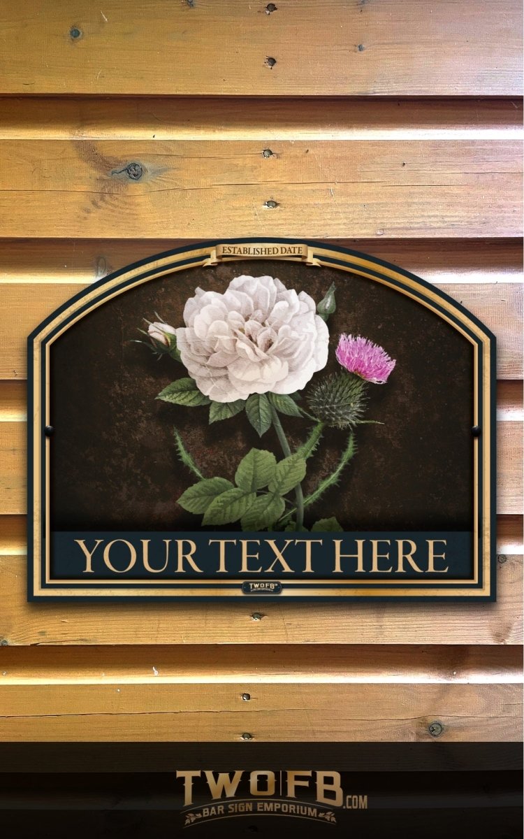 Rose & Thistle Bar Signs| Personalised Pub Sign | Hanging Pub Signs