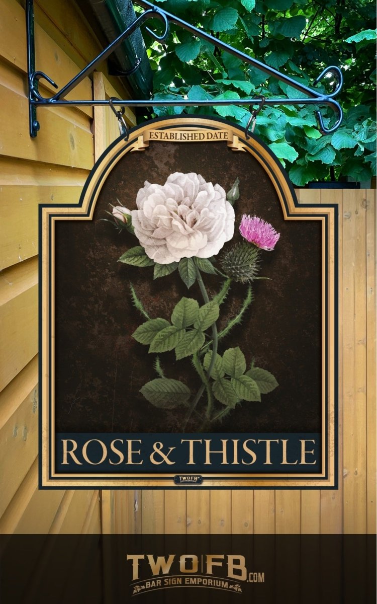 Rose & Thistle Bar Signs| Personalised Pub Sign | Hanging Pub Signs
