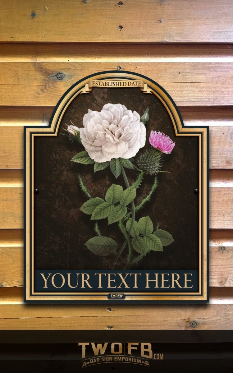 Rose & Thistle Bar Signs| Personalised Pub Sign | Hanging Pub Signs