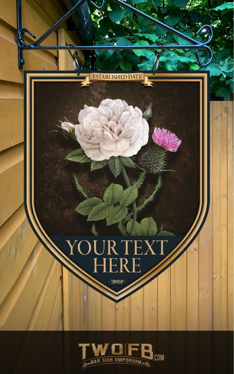 Rose & Thistle Bar Signs| Personalised Pub Sign | Hanging Pub Signs
