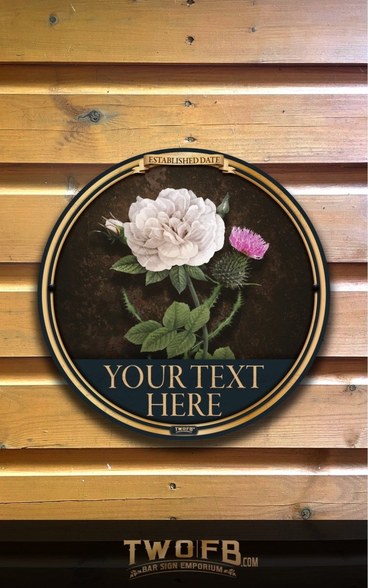 Rose & Thistle Bar Signs| Personalised Pub Sign | Hanging Pub Signs