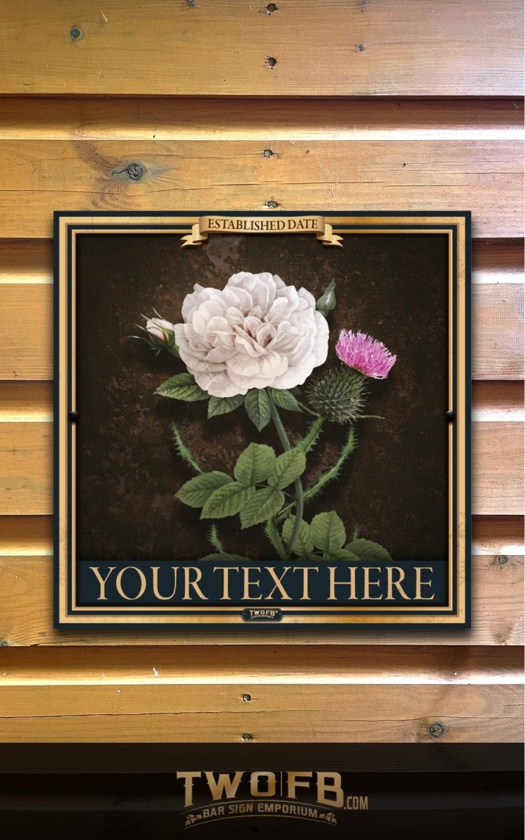 Rose & Thistle Bar Signs| Personalised Pub Sign | Hanging Pub Signs
