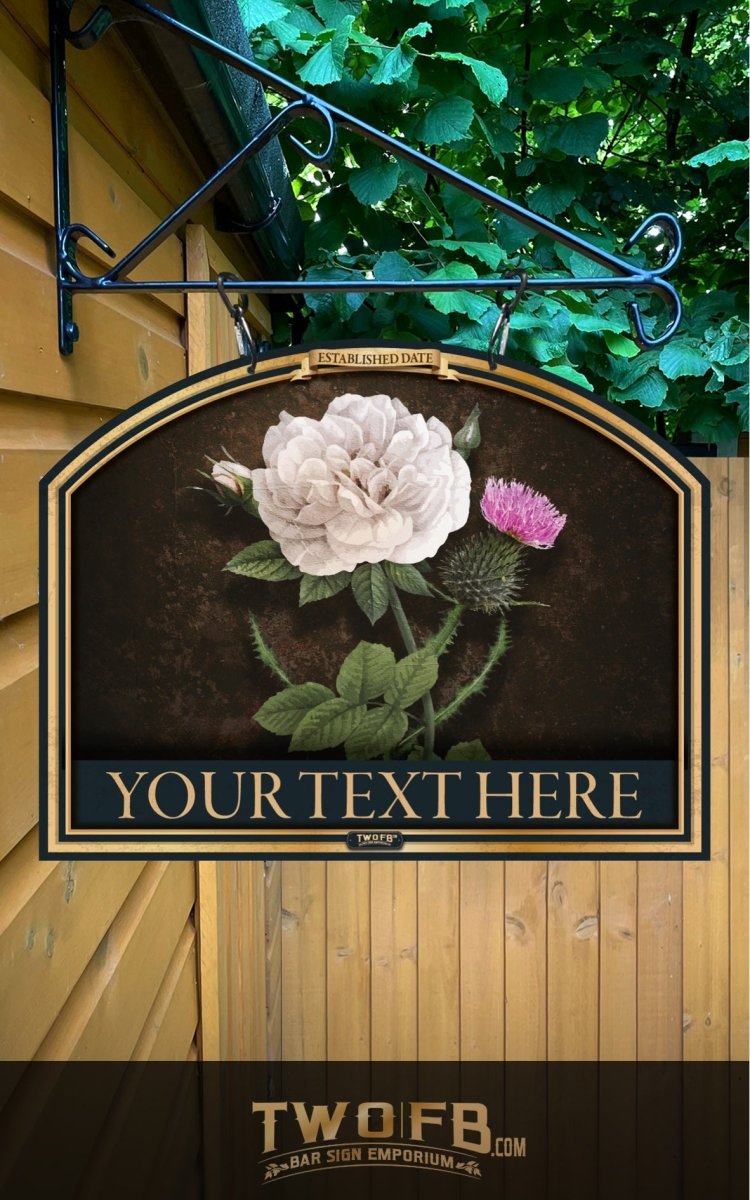 Rose & Thistle Bar Signs| Personalised Pub Sign | Hanging Pub Signs