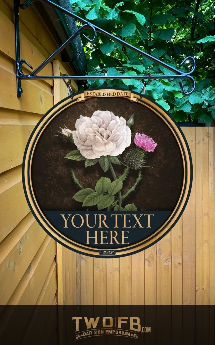 Rose & Thistle Bar Signs| Personalised Pub Sign | Hanging Pub Signs