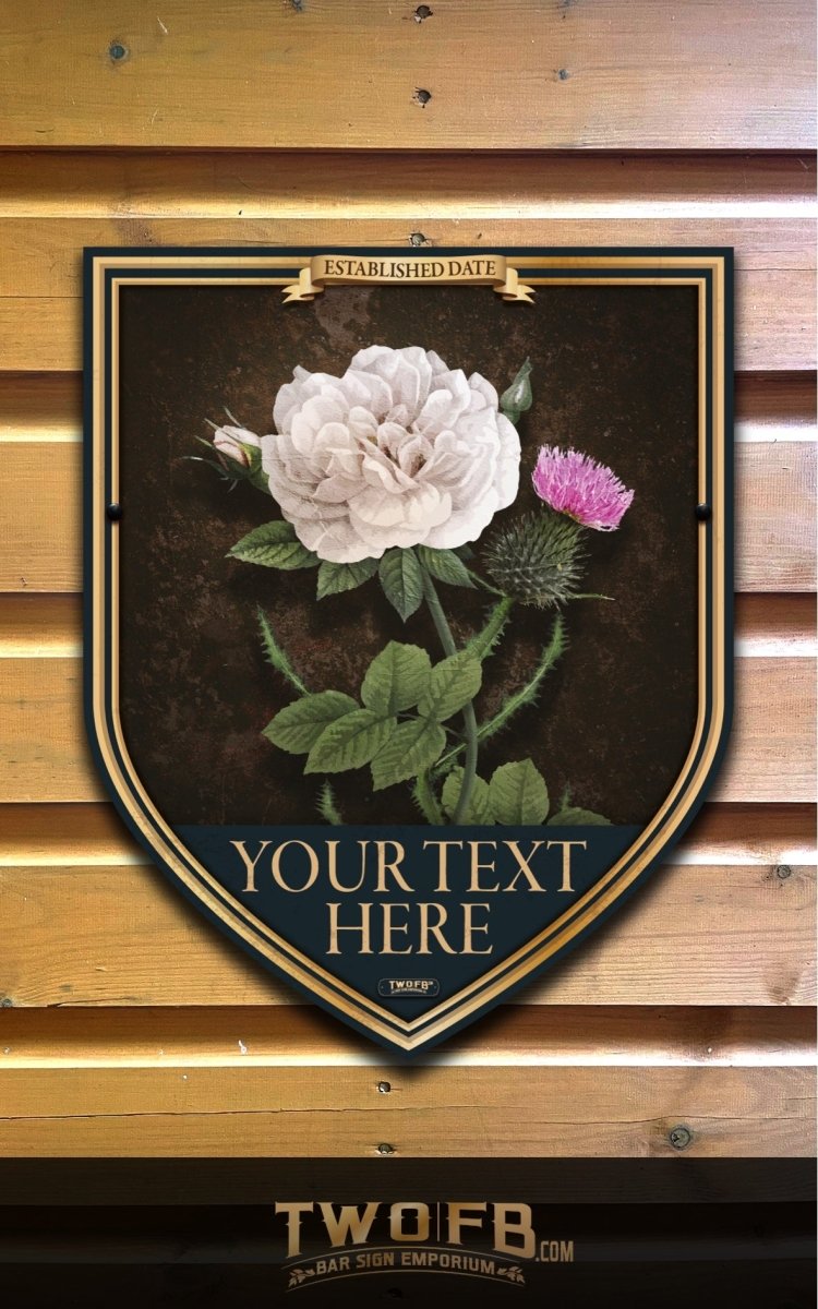 Rose & Thistle Bar Signs| Personalised Pub Sign | Hanging Pub Signs