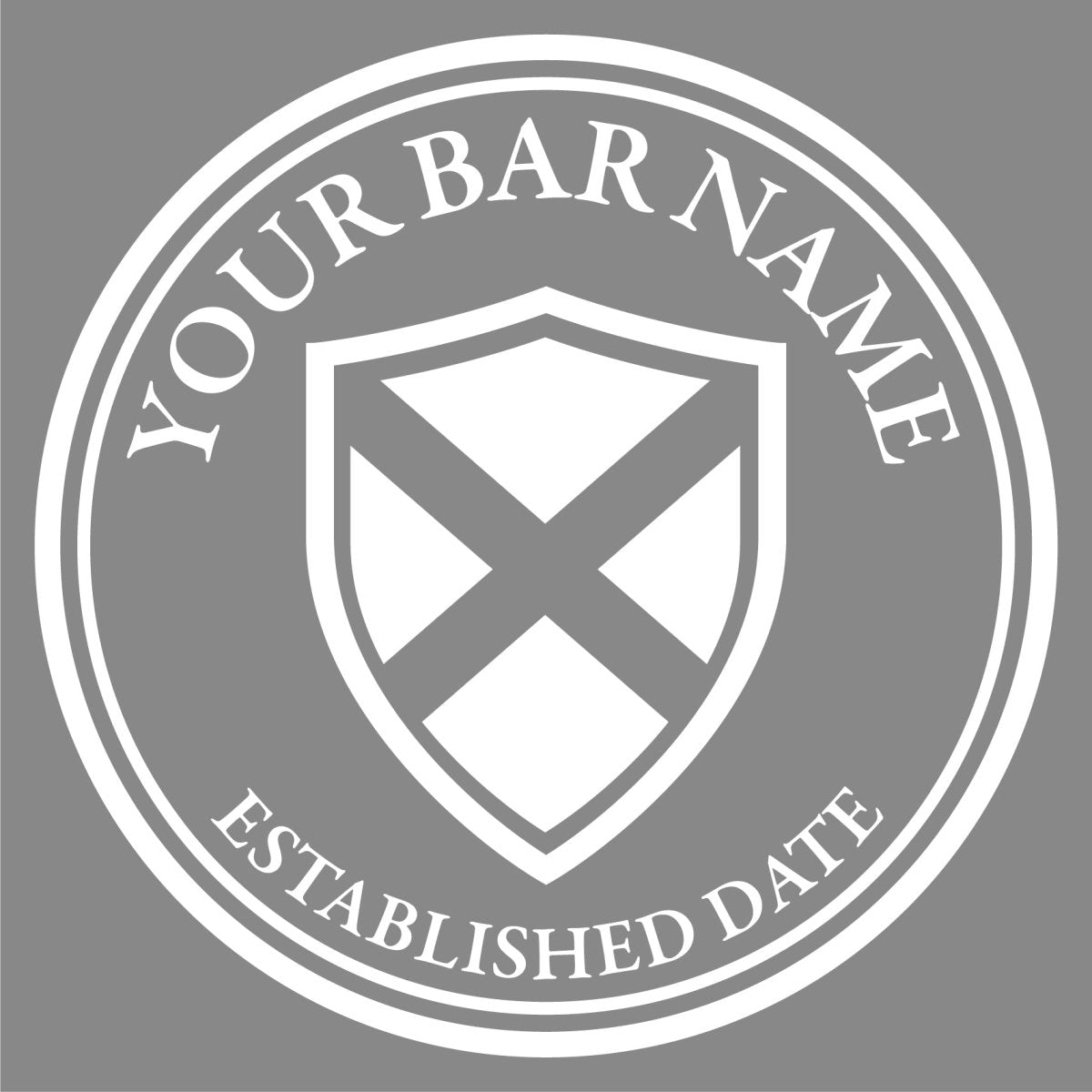 Scotland logo - Frosted window graphics. Bar & Cafe style window Decals