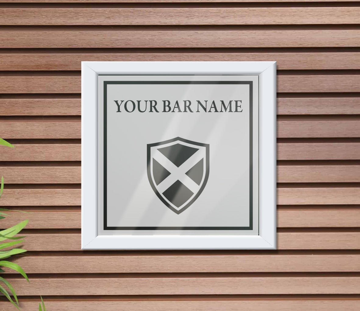 Scotland logo - Frosted window graphics. Bar & Cafe style window Decals