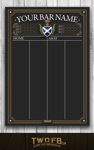 Scottish Official Darts Chalkboard | Darts Tournament Scoreboard | Chalk scoreboard