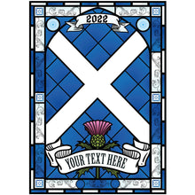 Load image into Gallery viewer, Scottish Stained Glass Coloured Window Vinyl Custom Signs from Twofb.com signs for bars
