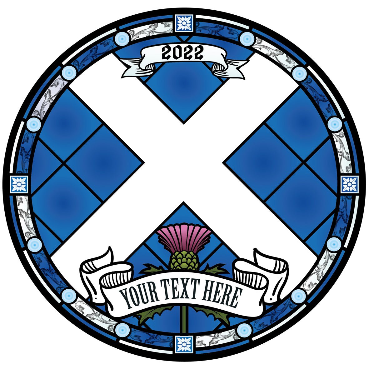Scottish Window Vinyl  | Stained Glass | Custom window decals