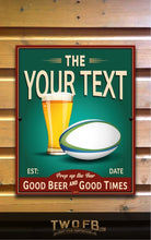Load image into Gallery viewer, Rugby Bar Sign | Vintage Bar Sign | Pub Signs | funny bar sign | Hanging Signs | Bar Sign
