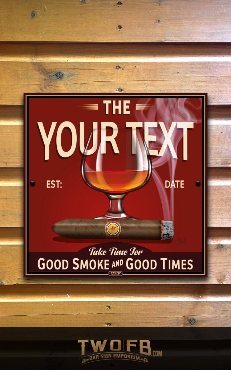 Cigar Bar | Personalised Bar Sign | Bar Signs – Two Fat Blokes Ltd