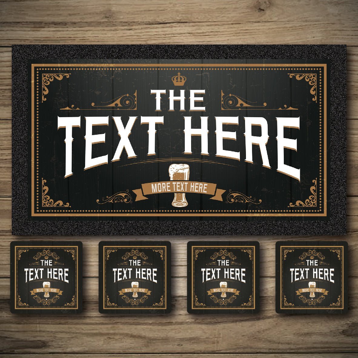 Bar runner, bar coasters, beer mats, custom bar runner, personalised bar runners.