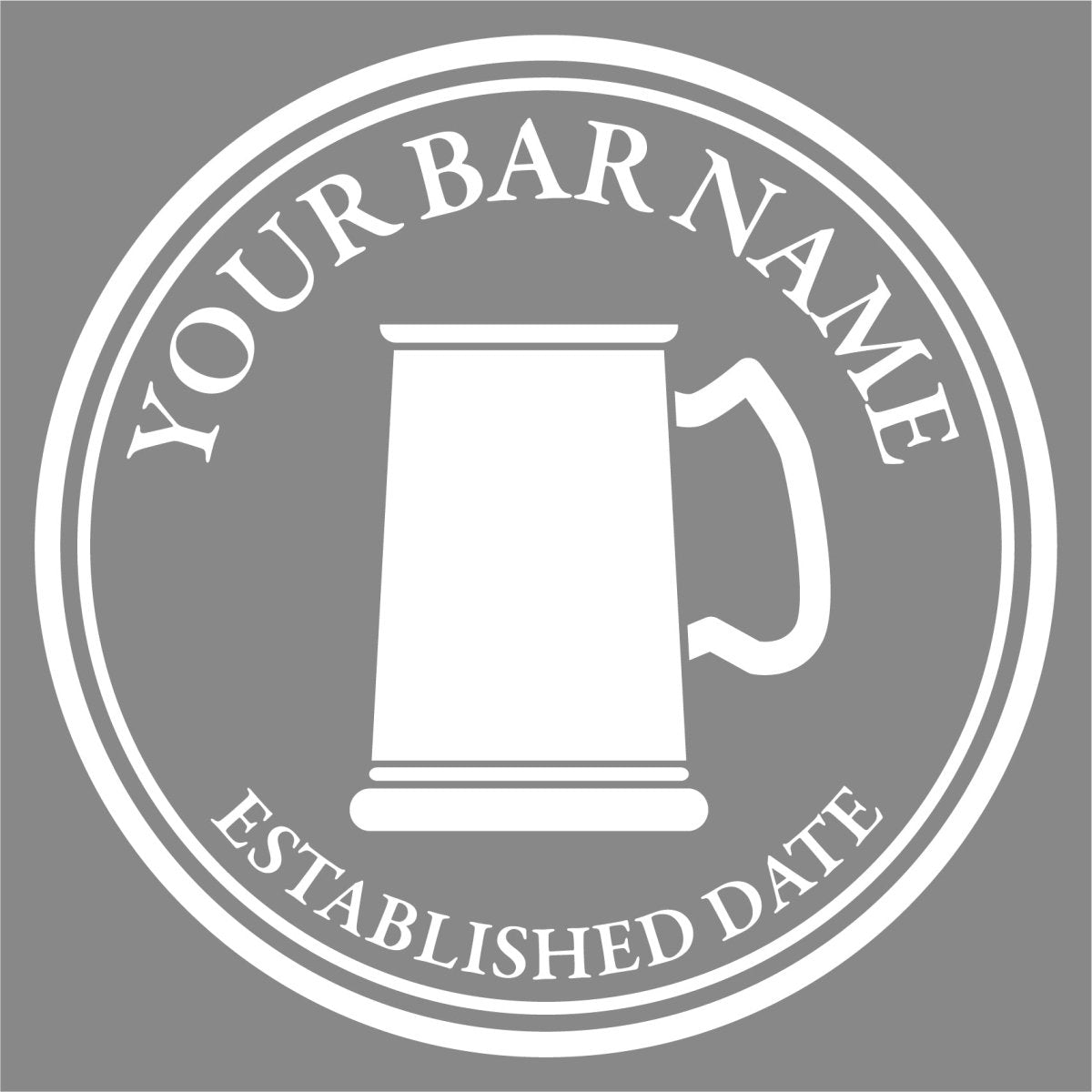 Tankard logo - Frosted window graphics. Bar & Cafe style window Decals