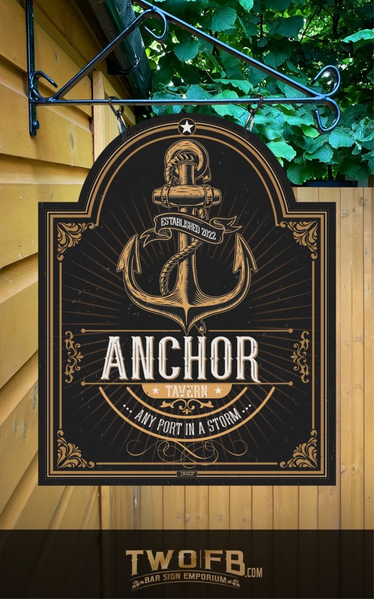 The Anchor Bar Signs | Personalised Pub Sign |Pub Signs – Two Fat ...