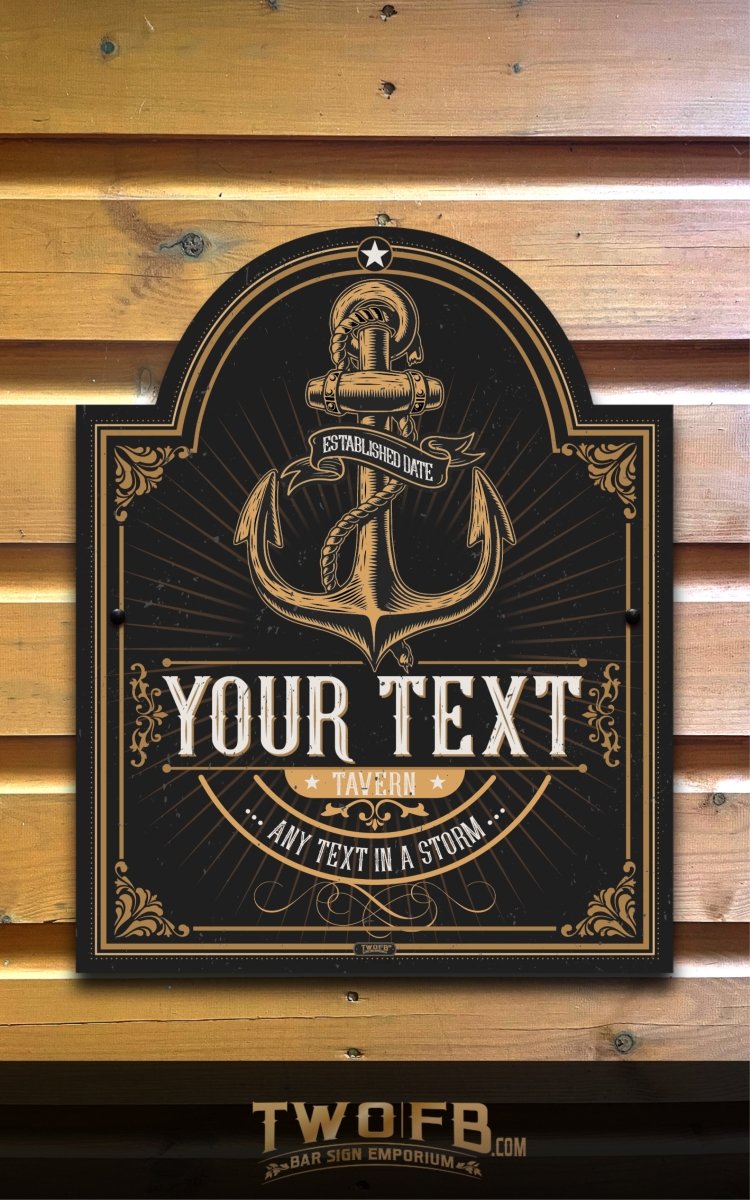 The Anchor Bar Signs | Personalised Pub Sign | Hanging Pub Signs