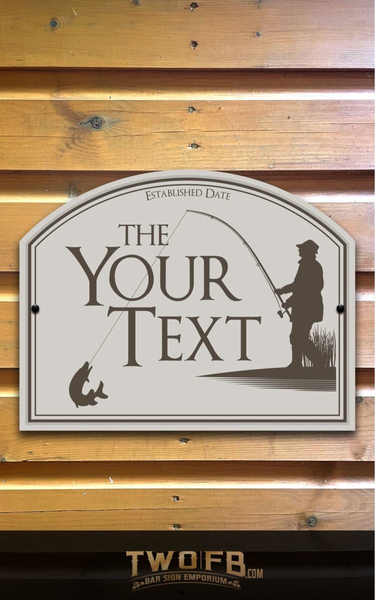 Anglers Retreat | Personalised Pub Sign | Fishing Bar Sign – Two Fat ...