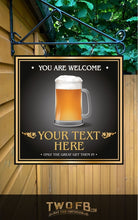 Load image into Gallery viewer, The Brave Boozer Personalised Bar Sign Custom Signs from Twofb.com Hanging pub sign
