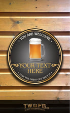 Load image into Gallery viewer, The Brave Boozer Personalised Bar Sign Custom Signs from Twofb.com Pub sign designs
