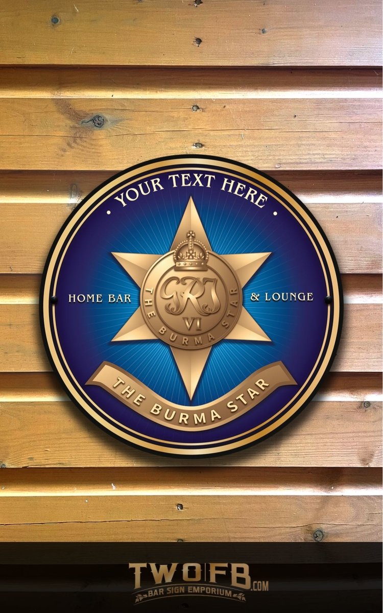 The Burma Star Personalised Bar Sign Custom Signs from Twofb.com Pub sign designs