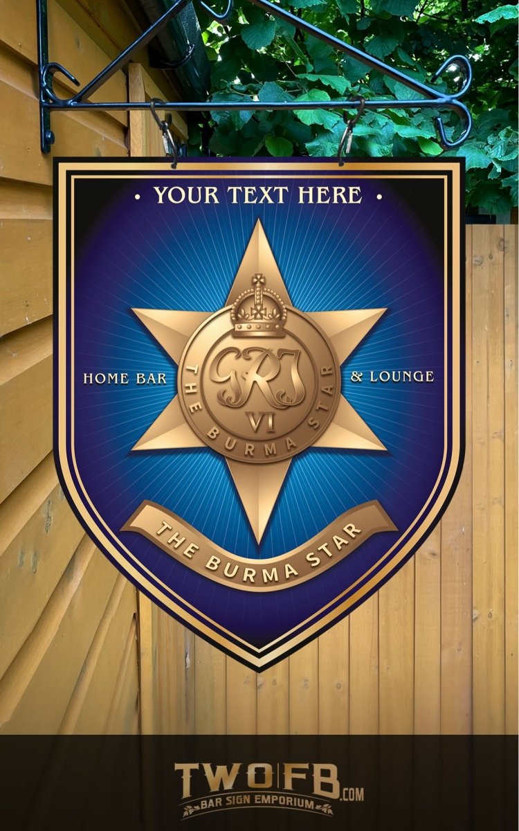 The Burma Star Personalised Bar Sign Custom Signs from Twofb.com Home bar signage