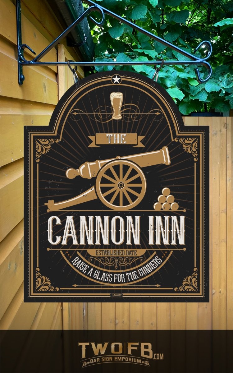 The Cannon Inn Bar Signs | Personalised Pub Sign | Hanging Pub Signs ...