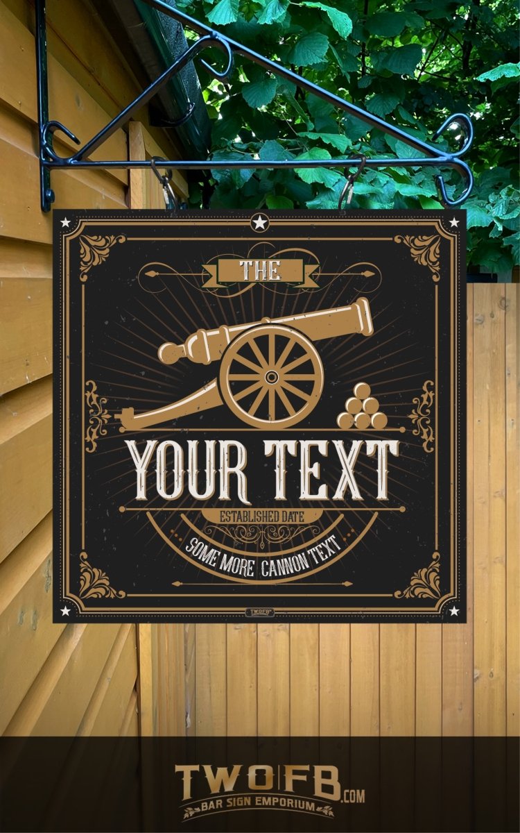 Pab Sign The Cannon Inn | Personalised Pub Sign | Hanging Pub Signs – Two Fat ...