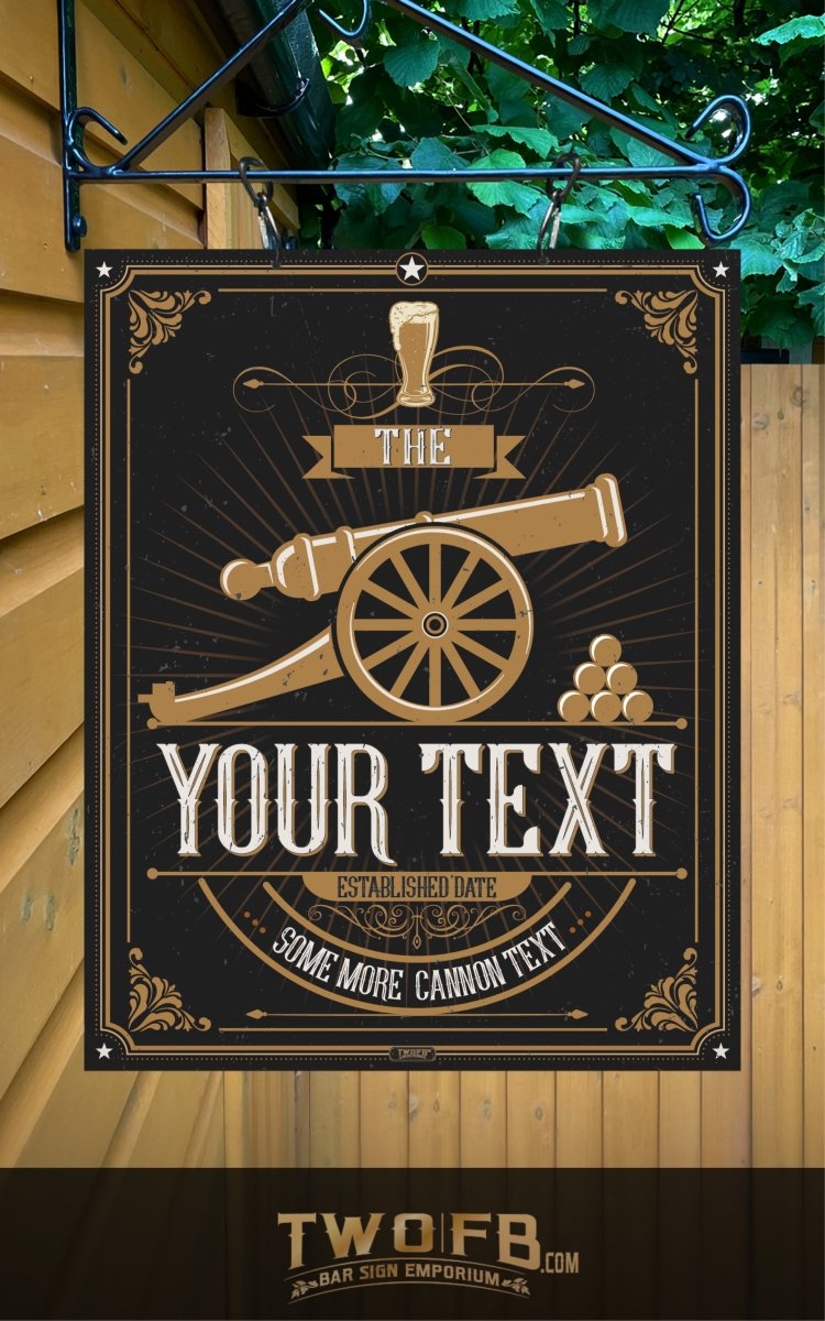 Pab Sign The Cannon Inn | Personalised Pub Sign | Hanging Pub Signs – Two Fat ...