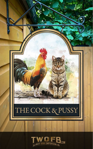 The Cock & Pussy Personalised Bar Sign Custom Signs from Twofb.com signs for bars