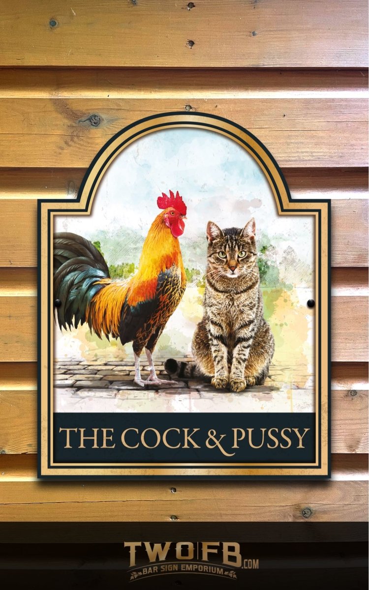 The Cock & Pussy Personalised Bar Sign Custom Signs from Twofb.com signs for bars