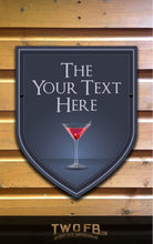 Load image into Gallery viewer, The Cocktail Bar Personalised Bar Sign Custom Signs from Twofb.com Cocktail bar signs
