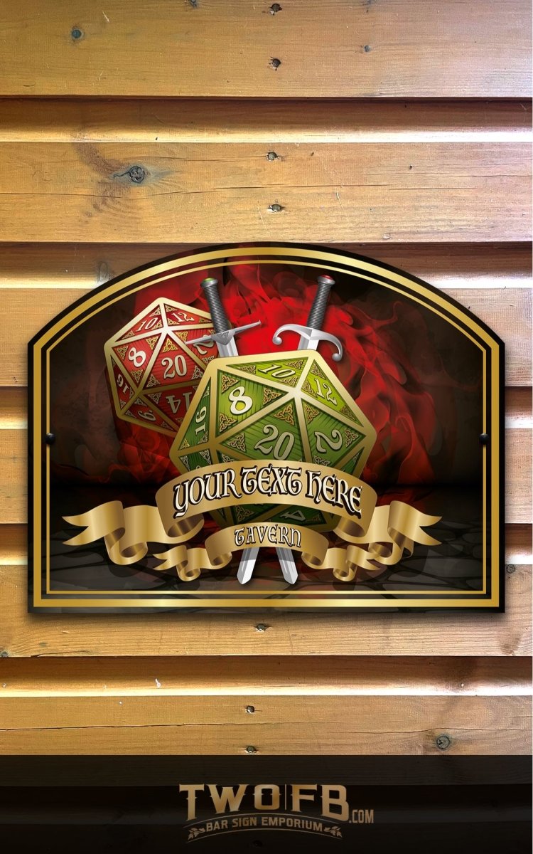 The D20 Personalised Bar Sign Custom Signs from Twofb.com Pub signs made to order