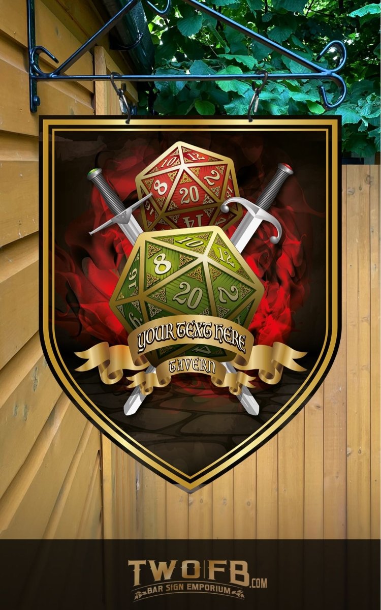 The D20 Personalised Bar Sign Custom Signs from Twofb.com Pub sign design