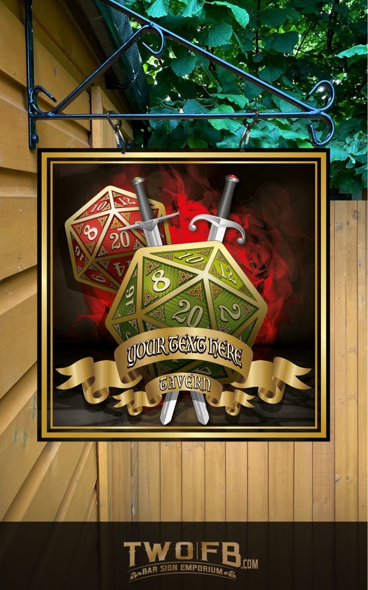 The D20 Personalised Bar Sign Custom Signs from Twofb.com Hanging pub signs