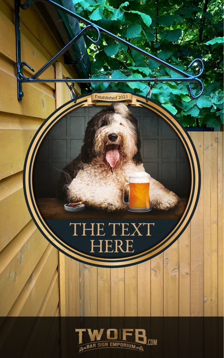 The Dog & Beer Personalised Bar Sign Custom Signs from Twofb.com  Custom Bar Signs