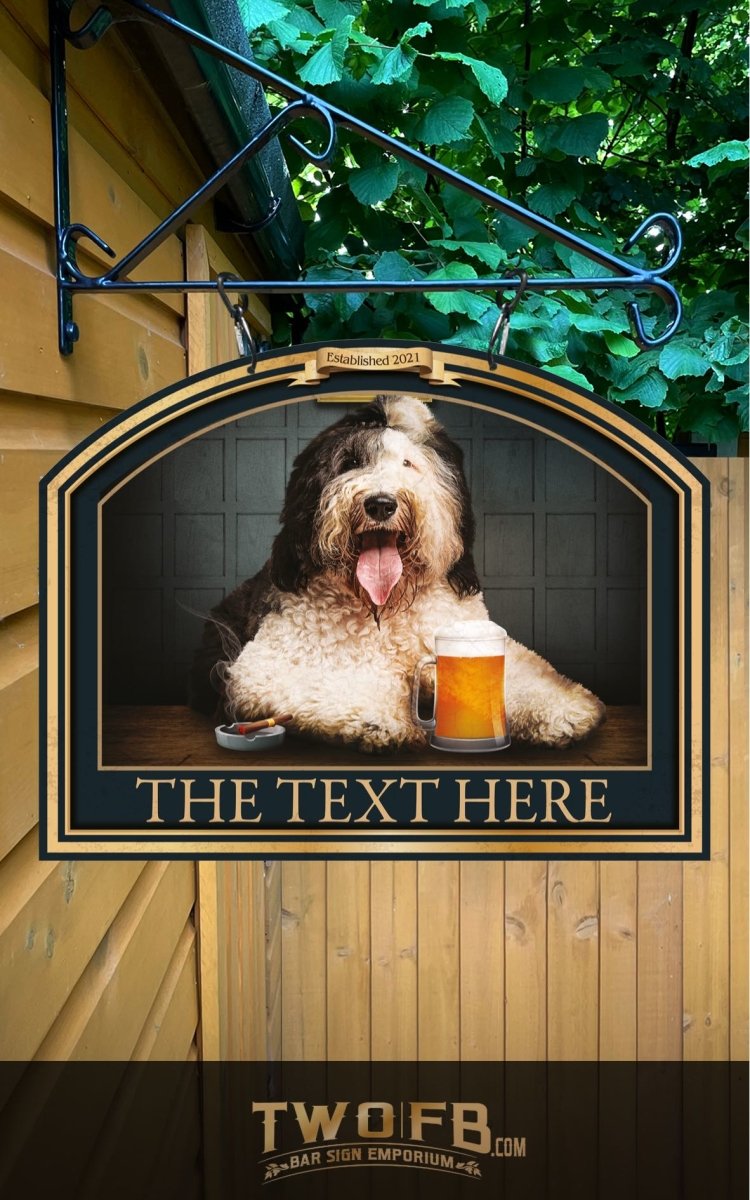The Dog & Beer Personalised Bar Sign Custom Signs from Twofb.com Hanging Pub Signs