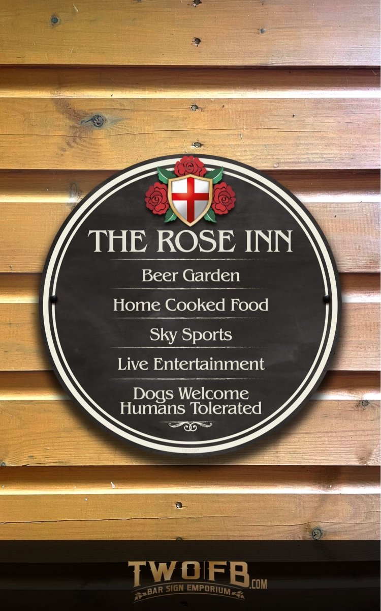 The English Rose Inn ChalkBoard Personalised Bar Sign Custom Signs from Twofb.com signs for bars