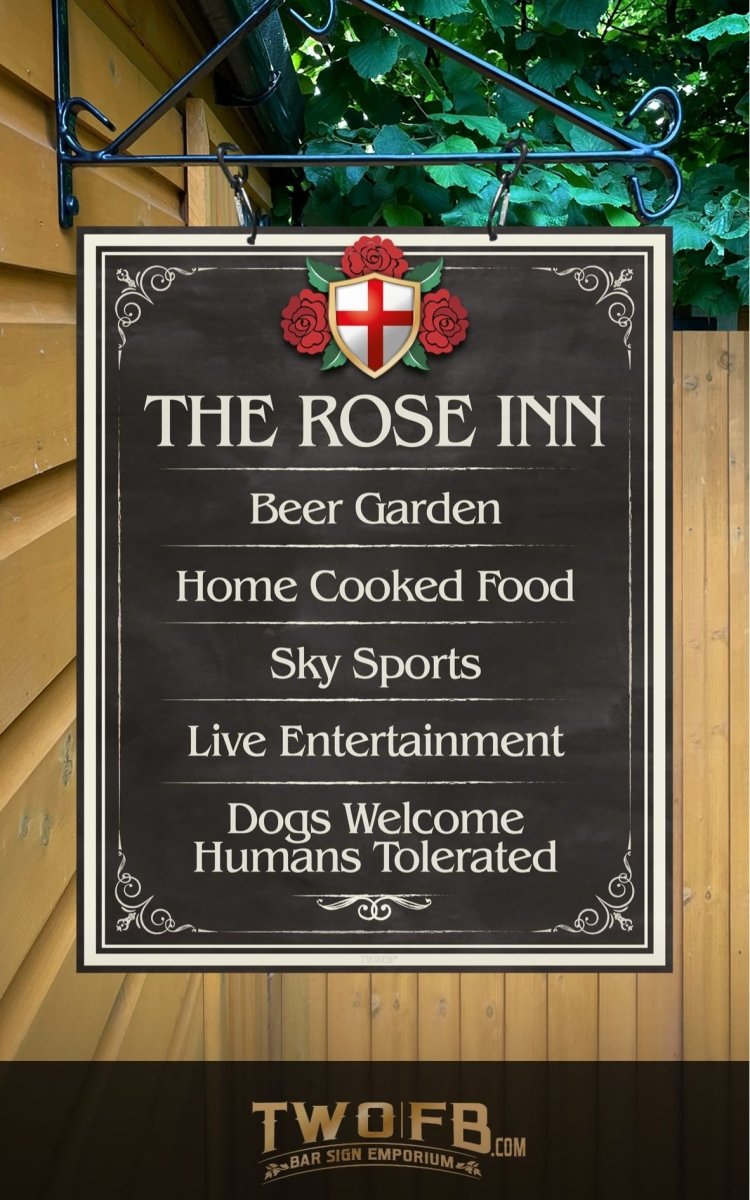 The English Rose Inn ChalkBoard Personalised Bar Sign Custom Signs from Twofb.com signs for bars