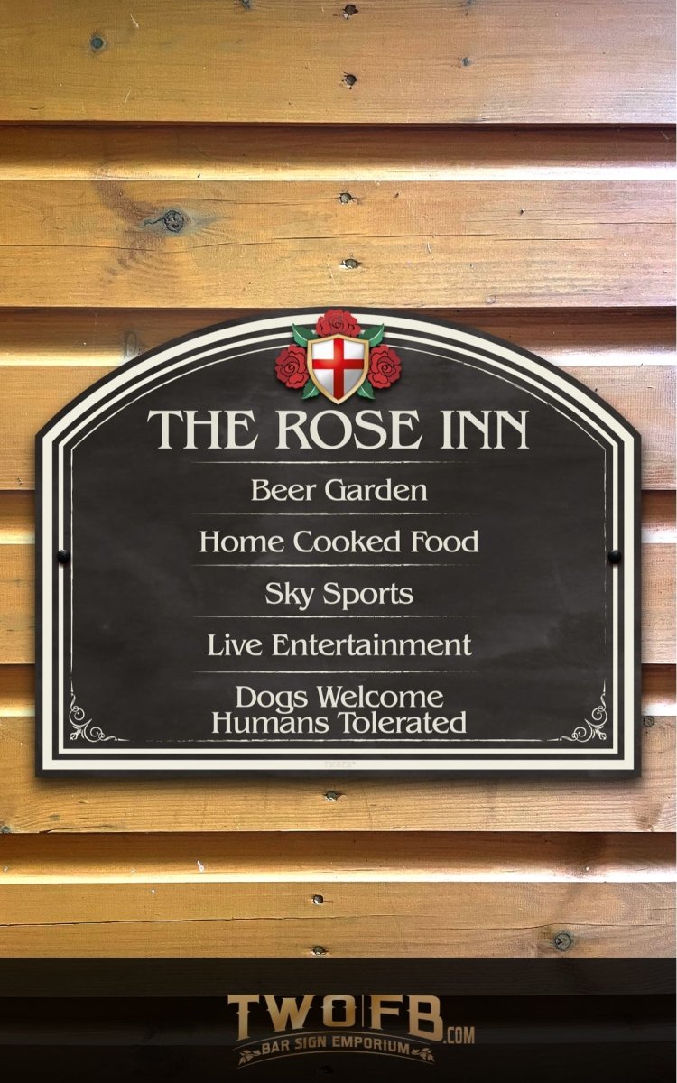The English Rose Inn ChalkBoard Personalised Bar Sign Custom Signs from Twofb.com signs for bars
