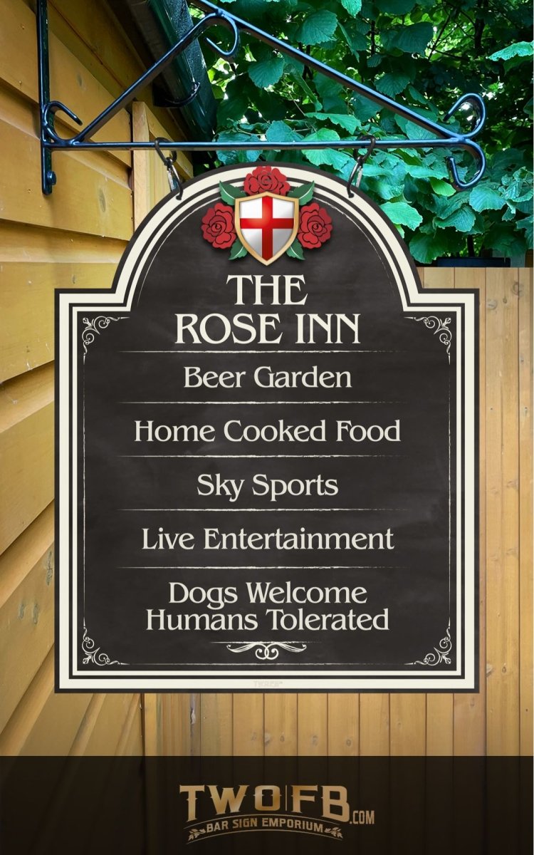 The English Rose Inn ChalkBoard Personalised Bar Sign Custom Signs from Twofb.com signs for bars