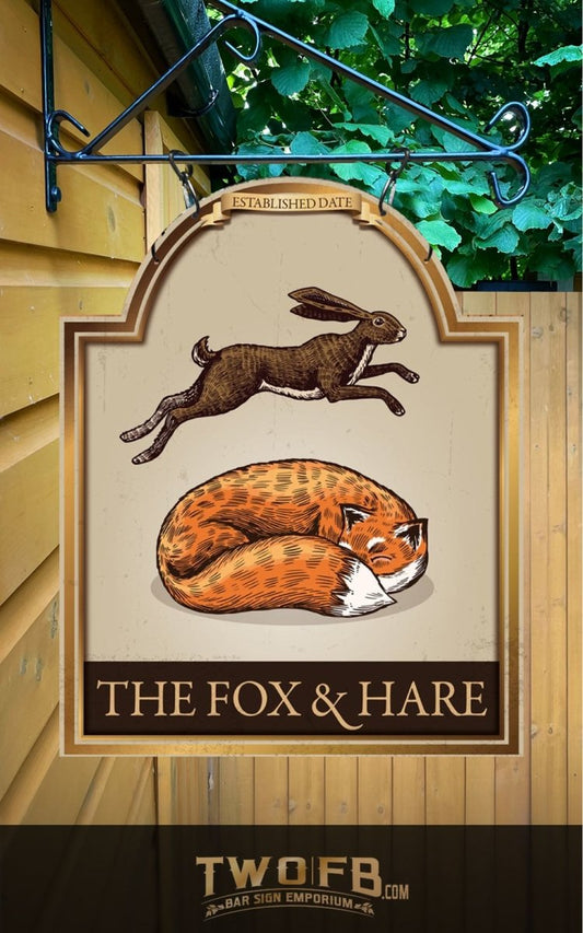 The Fox & Hare Personalised Pub-Bar-Sign Custom Signs from Twofb.com signs for bars