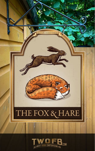 The Fox & Hare Personalised Pub-Bar-Sign Custom Signs from Twofb.com signs for bars