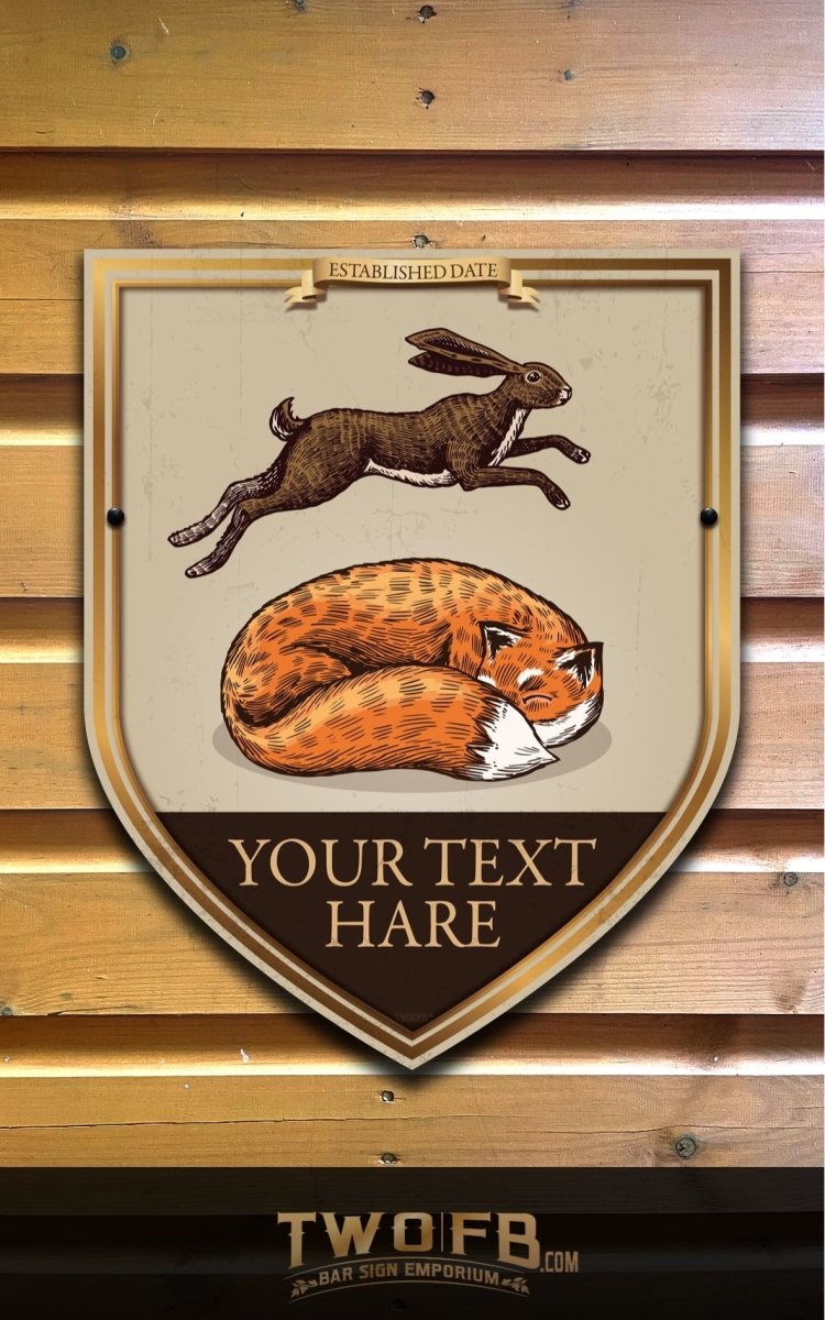 The Fox & Hare Personalised Pub-Bar-Sign Custom Signs from Twofb.com signs for bars - Pub Signage