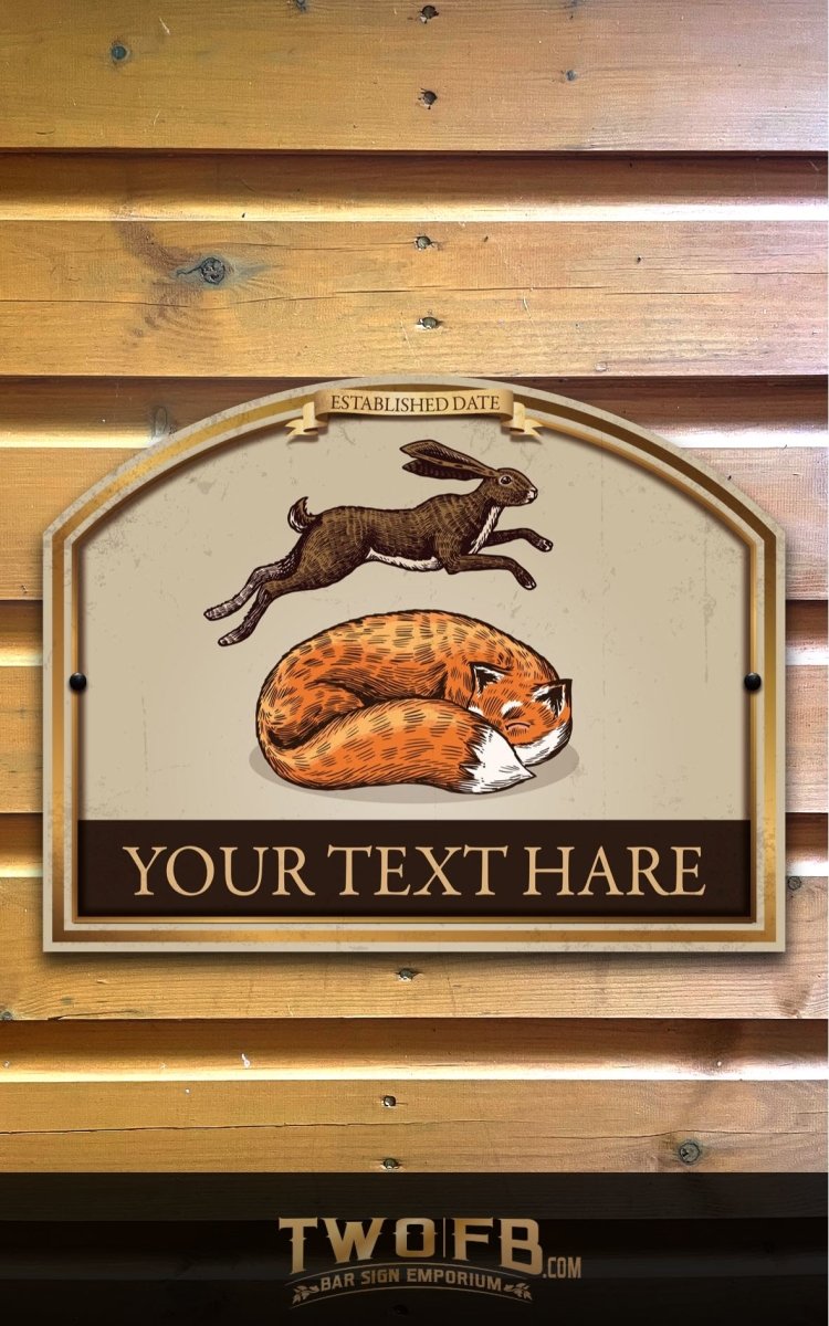 The Fox & Hare Personalised Pub-Bar-Sign Custom Signs from Twofb.com signs for bars - Pub Signage